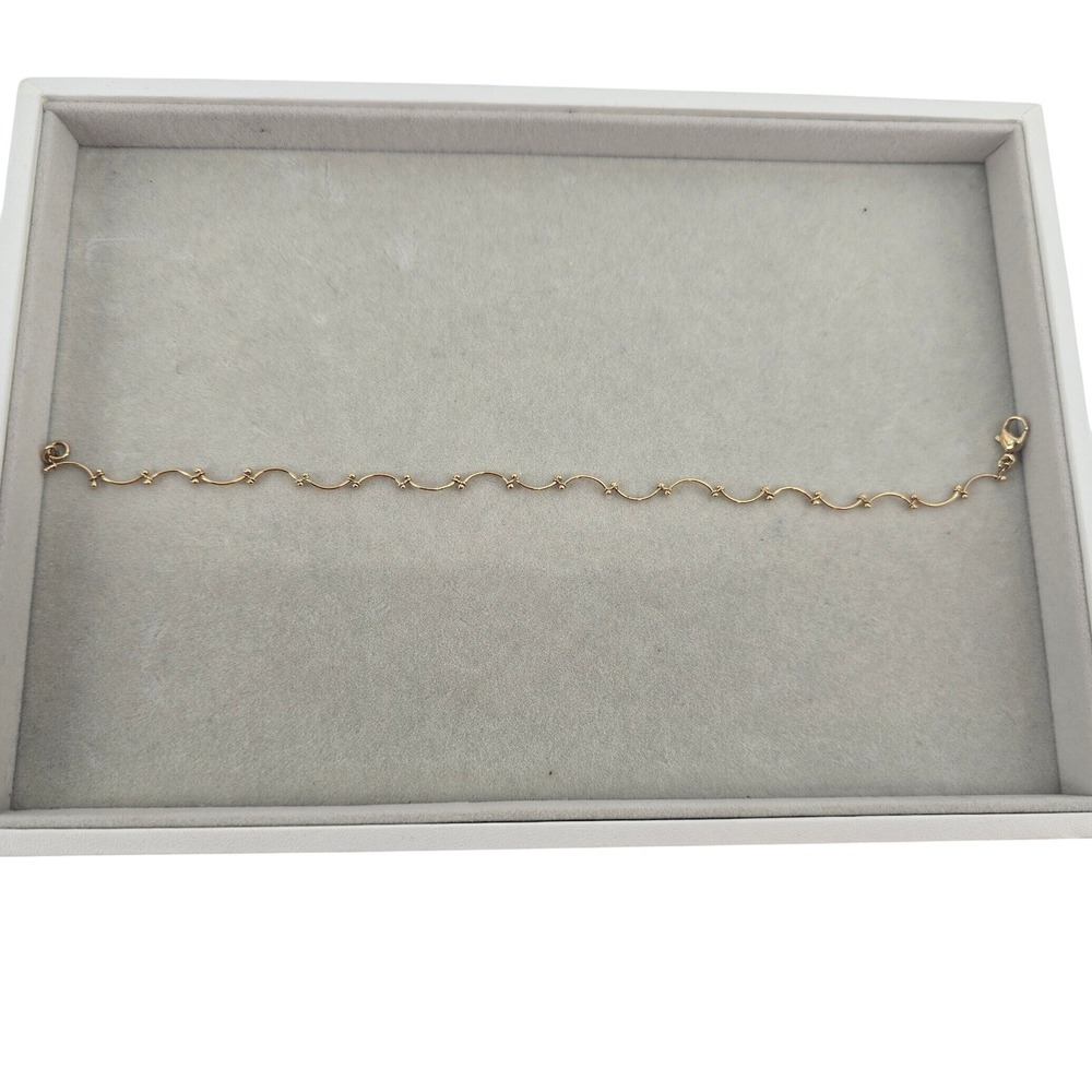 Unbranded Bracelet Womens 8.75 Wavy Scalloped S-Link Gold Tone EUC